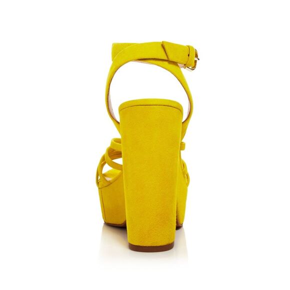 KATE SPADE NEW YORK Womens Yellow 1-1/2" Platform Glenn Leather Sandals 8 M - Picture 2 of 3